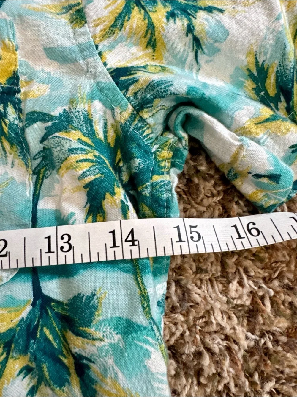 Boys Tropical Palm Print Button-Up Shirt - Teal- Summer Beach Shirt- Old Navy